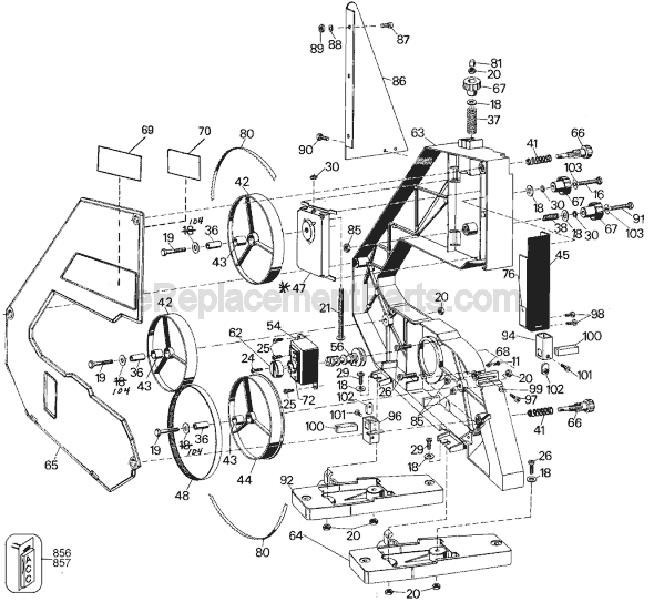 Page A Diagram and Parts List for 9411 Type 2 Black and Decker Band Saw
